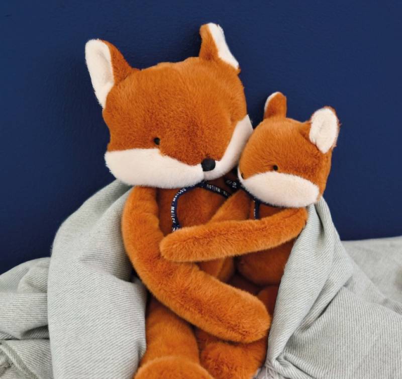 Peluches renard MAILOU Fabriquées en France chez Cathy et Bruno entre Lyon et Saint Etienne