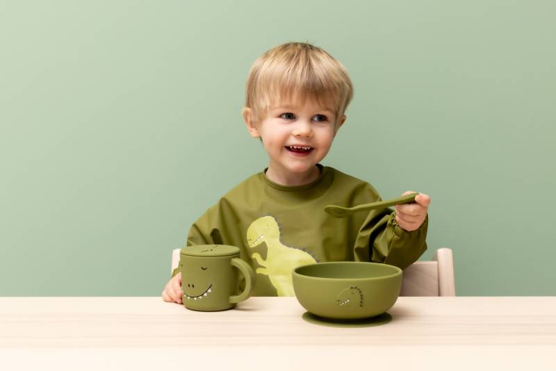 Vaisselle silicone bébé Dino chez Cathy et Bruno à Mornant