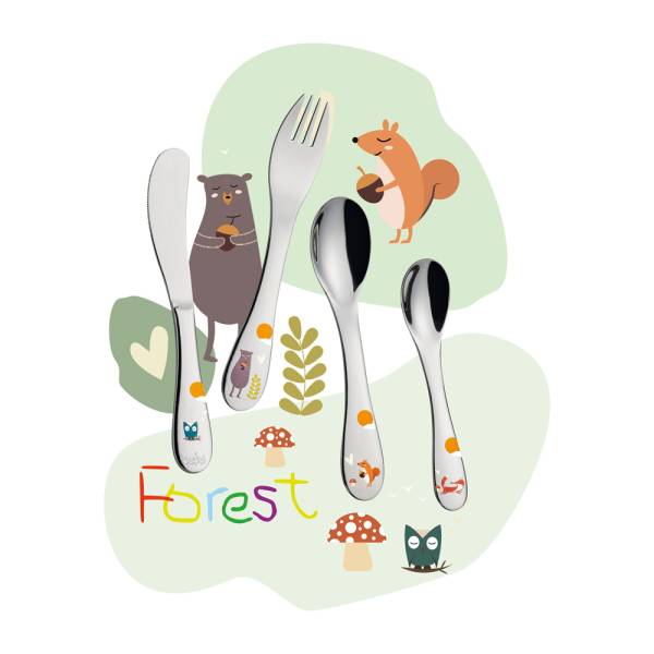 Couvert inox 4 pièces La forêt chez Cathy et Bruno